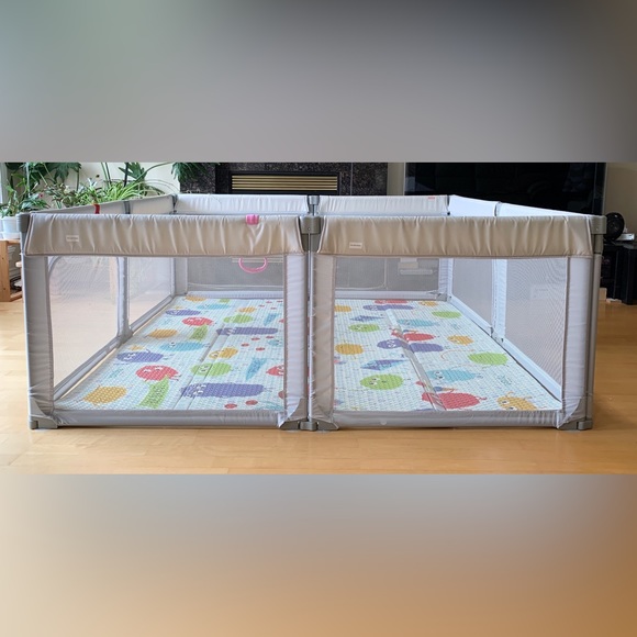 Dripex Foldable Baby Playpen in Light Grey - Picture 2 of 13